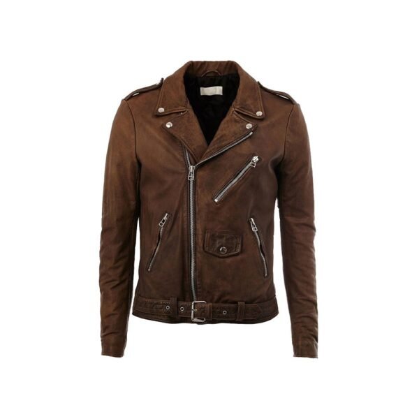 Brown leather jacket