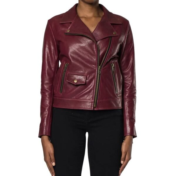 Burgundy leather jacket